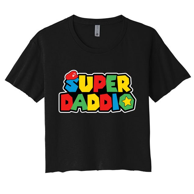 Super Daddio Retro Video Game Fathers Day Dad Gaming Crop Top