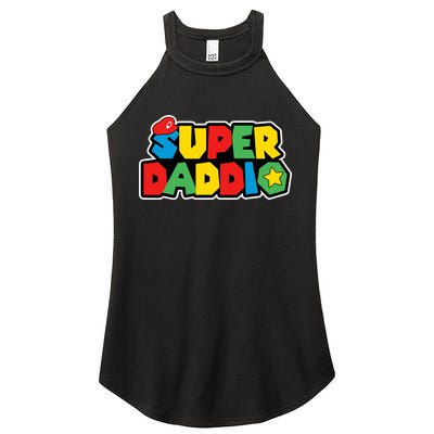 Super Daddio Retro Video Game Fathers Day Dad Gaming Women's Perfect Tri Rocker Tank