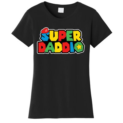 Super Daddio Retro Video Game Fathers Day Dad Gaming Women's T-Shirt