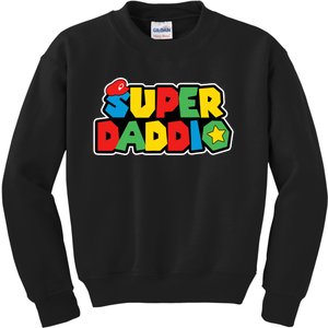 Super Daddio Retro Video Game Fathers Day Dad Gaming Kids Sweatshirt