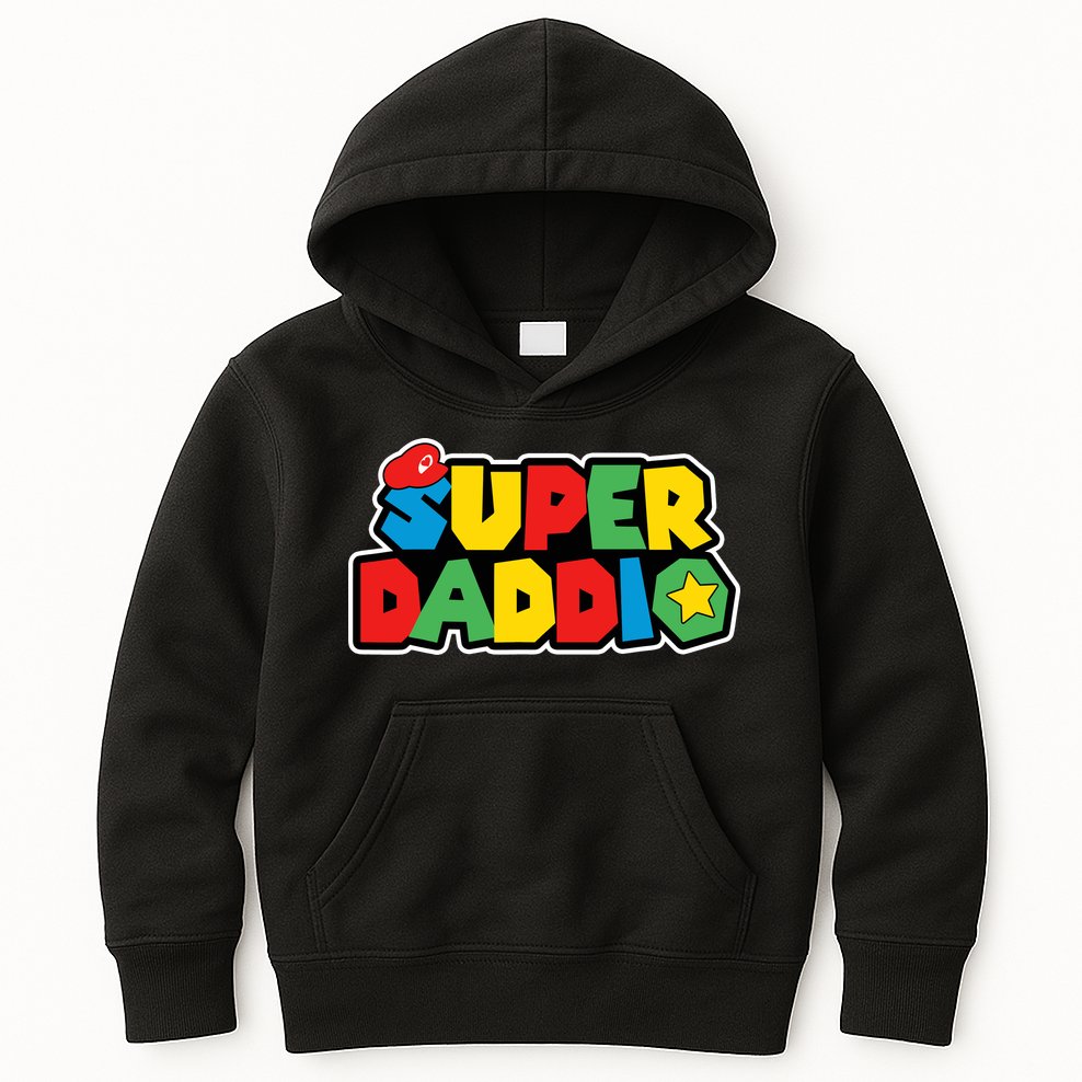 Super Daddio Retro Video Game Fathers Day Dad Gaming Kids Hoodie