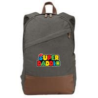 Super Daddio Retro Video Game Fathers Day Dad Gaming Cotton Canvas Backpack