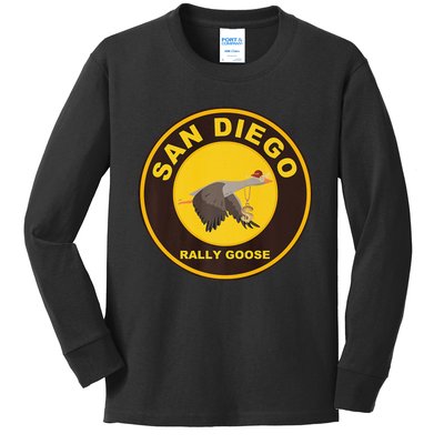 San Diego Rally Goose Bling Circle Kids Long Sleeve Shirt