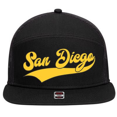San Diego Retro Throwback Design Classic 7 Panel Mesh Trucker Snapback Hat
