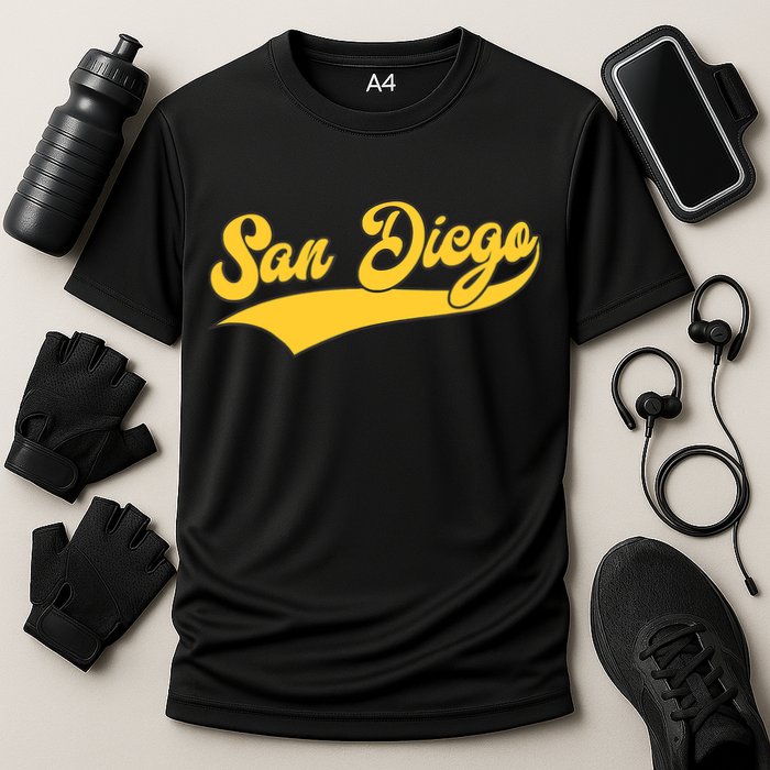 San Diego Retro Throwback Design Classic Cooling Performance Crew T-Shirt