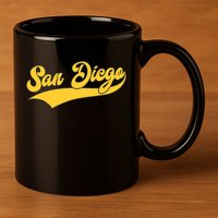 San Diego Retro Throwback Design Classic 11oz C Handle Ceramic Mug