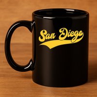 San Diego Retro Throwback Design Classic 11oz C Handle Ceramic Mug