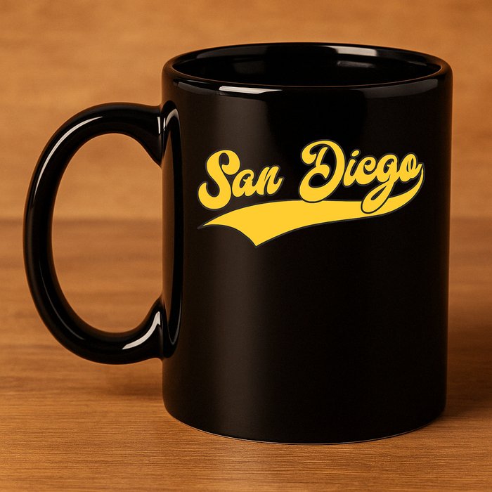 San Diego Retro Throwback Design Classic 11oz C Handle Ceramic Mug