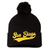 San Diego Retro Throwback Design Classic Pom Pom 12in Knit Beanie