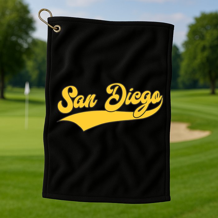 San Diego Retro Throwback Design Classic Golf Towel
