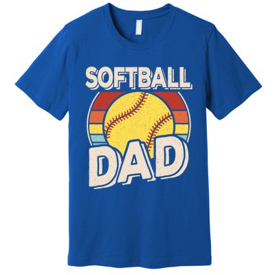 Softball Dad Retro Softball Cool Gift Premium T-Shirt