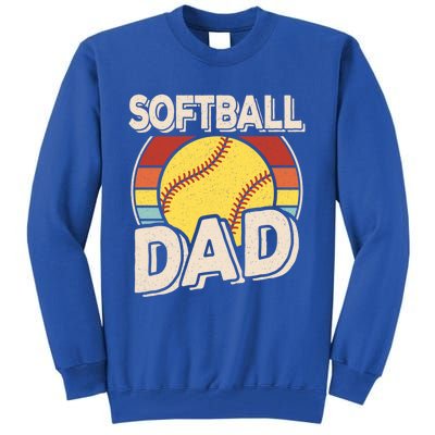 Softball Dad Retro Softball Cool Gift Tall Sweatshirt