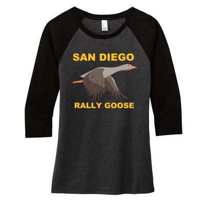 San Diego Rally Goose LFGSD Baseball Women's Tri-Blend 3/4-Sleeve Raglan Shirt