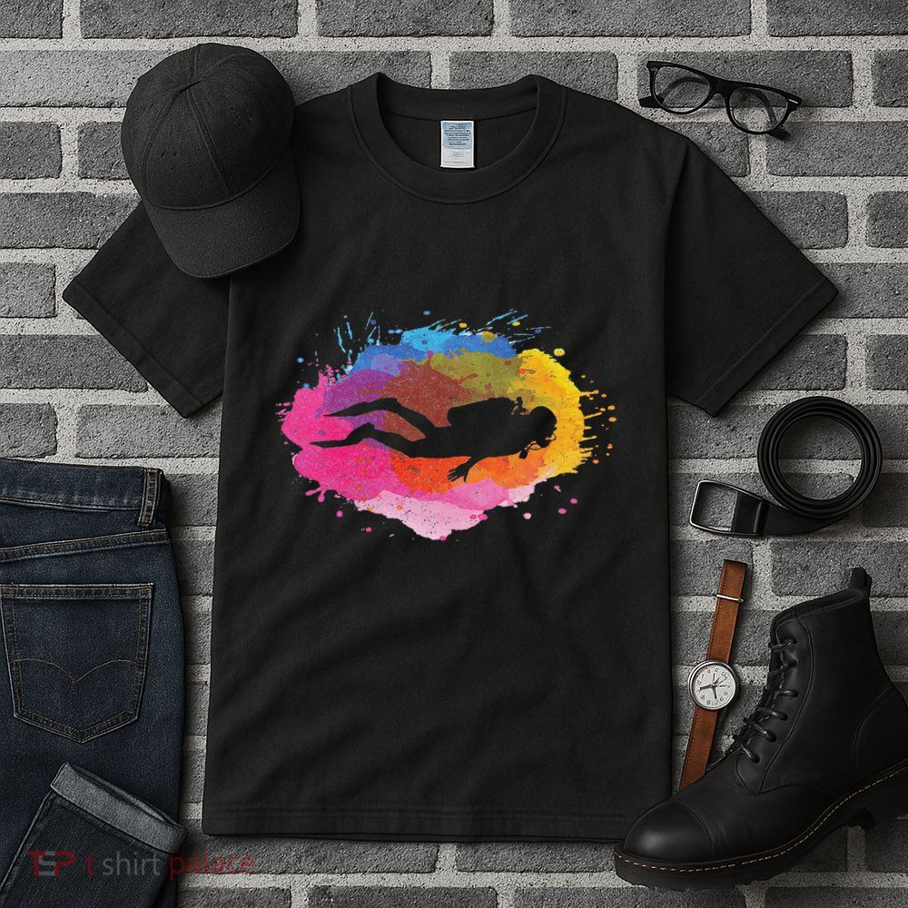 Scuba Diving Retro Watercolor Tall T-Shirt