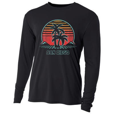 San Diego Retro Vintage 80s Style Cooling Performance Long Sleeve Crew