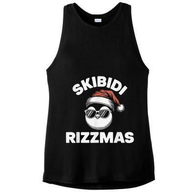 Skibi Di Riz Z Mas Funny Gen Alpha Slang Christmas Penguin Ladies PosiCharge Tri-Blend Wicking Tank