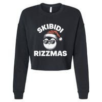 Skibi Di Riz Z Mas Funny Gen Alpha Slang Christmas Penguin Cropped Pullover Crew