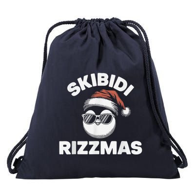 Skibi Di Riz Z Mas Funny Gen Alpha Slang Christmas Penguin Drawstring Bag