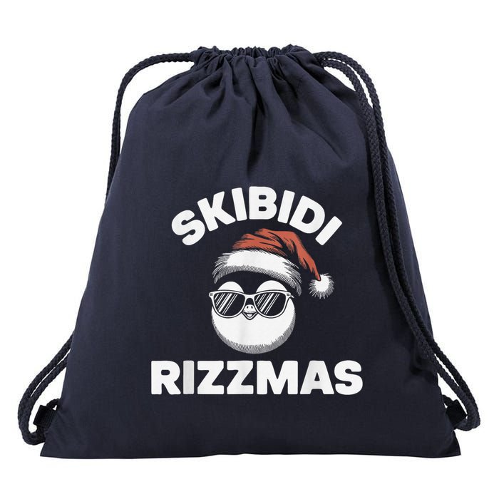 Skibi Di Riz Z Mas Funny Gen Alpha Slang Christmas Penguin Drawstring Bag