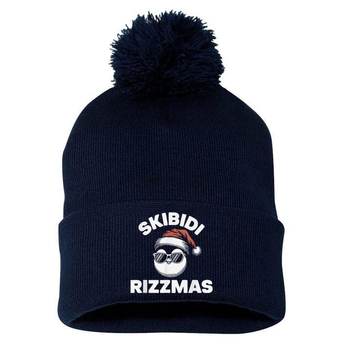 Skibi Di Riz Z Mas Funny Gen Alpha Slang Christmas Penguin Pom Pom 12in Knit Beanie