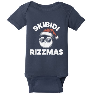 Skibi Di Riz Z Mas Funny Gen Alpha Slang Christmas Penguin Baby Bodysuit