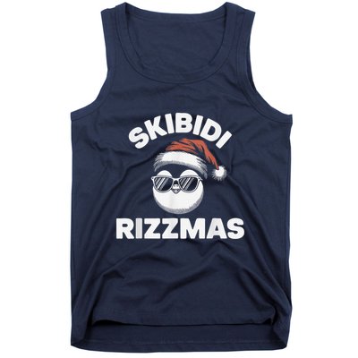 Skibi Di Riz Z Mas Funny Gen Alpha Slang Christmas Penguin Tank Top
