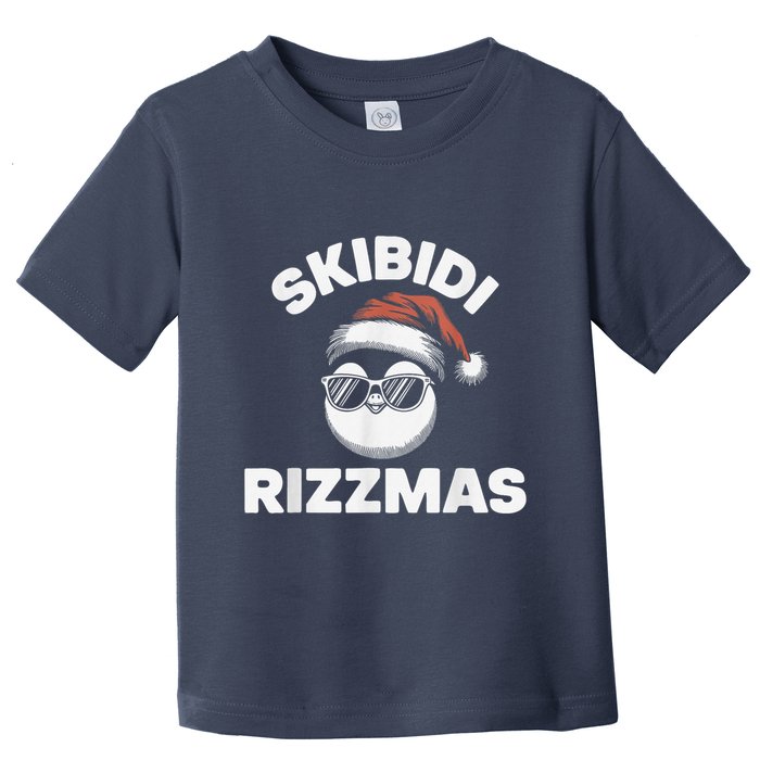 Skibi Di Riz Z Mas Funny Gen Alpha Slang Christmas Penguin Toddler T-Shirt