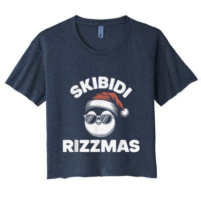 Skibi Di Riz Z Mas Funny Gen Alpha Slang Christmas Penguin Crop Top
