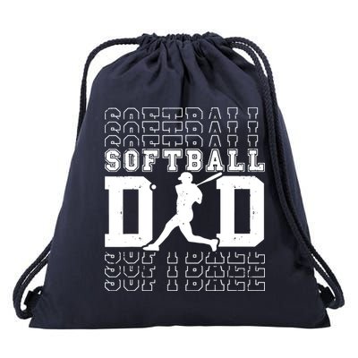 Softball Dad Drawstring Bag