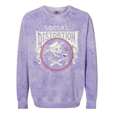 Social Distortion Skelly Circle Colorblast Crewneck Sweatshirt