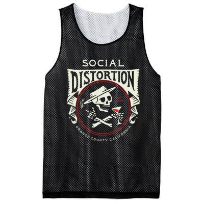 Social Distortion Skelly Circle Mesh Reversible Basketball Jersey Tank