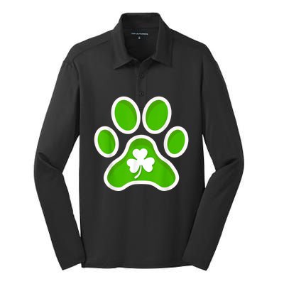 Shamrock Dog St. Patrick's Day Silk Touch Performance Long Sleeve Polo