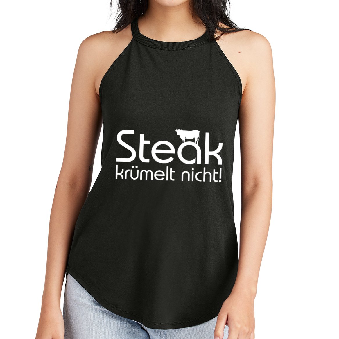 Steak DoesnT Stroll Women's Perfect Tri Rocker Tank