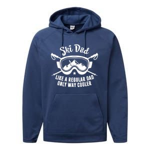 Ski Dad Sweater Fathers Day Daddy Papa Grandpa Cooler Gift Performance Fleece Hoodie