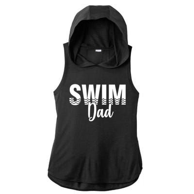 Swim Dad Swimmer Water Sports Swimming Gift Ladies PosiCharge Tri-Blend Wicking Draft Hoodie Tank