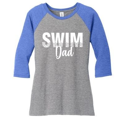 Swim Dad Swimmer Water Sports Swimming Gift Women's Tri-Blend 3/4-Sleeve Raglan Shirt