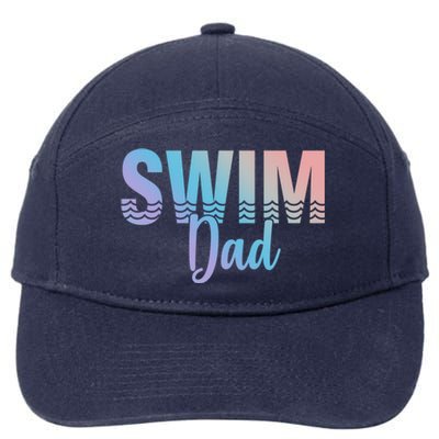 Swim Dad Swimmer Water Sports Swimming Great Gift 7-Panel Snapback Hat