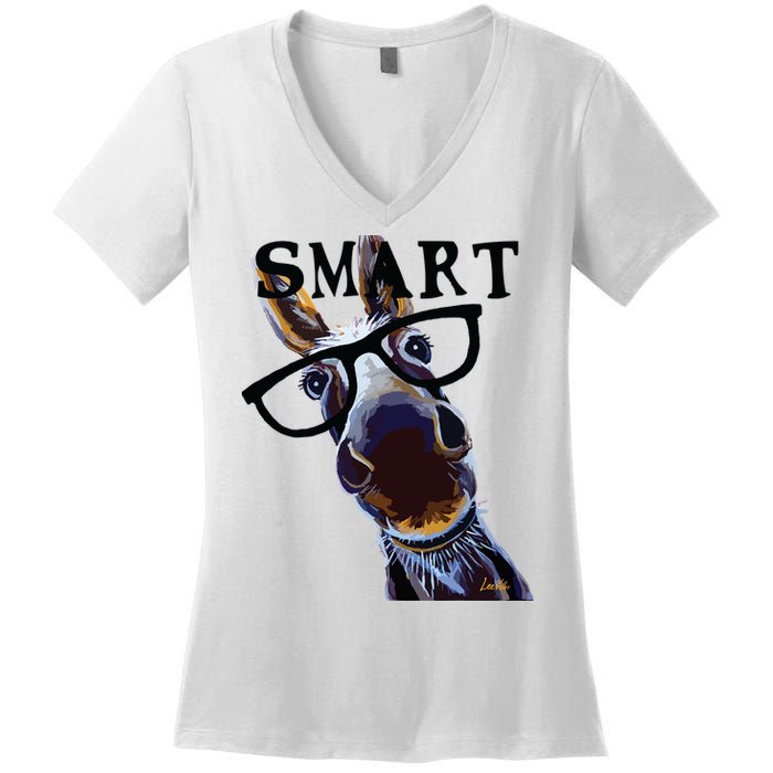 Smart Donkey Smart Donkey Women's V-Neck T-Shirt