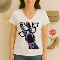Smart Donkey Smart Donkey Women's V-Neck T-Shirt