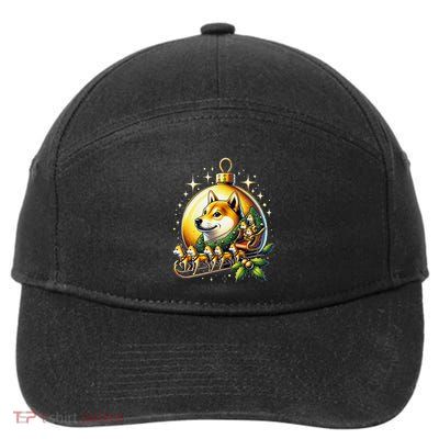 Santa Doge Sleigh Ride Crypto Christmas Adventure Trader 7-Panel Snapback Hat