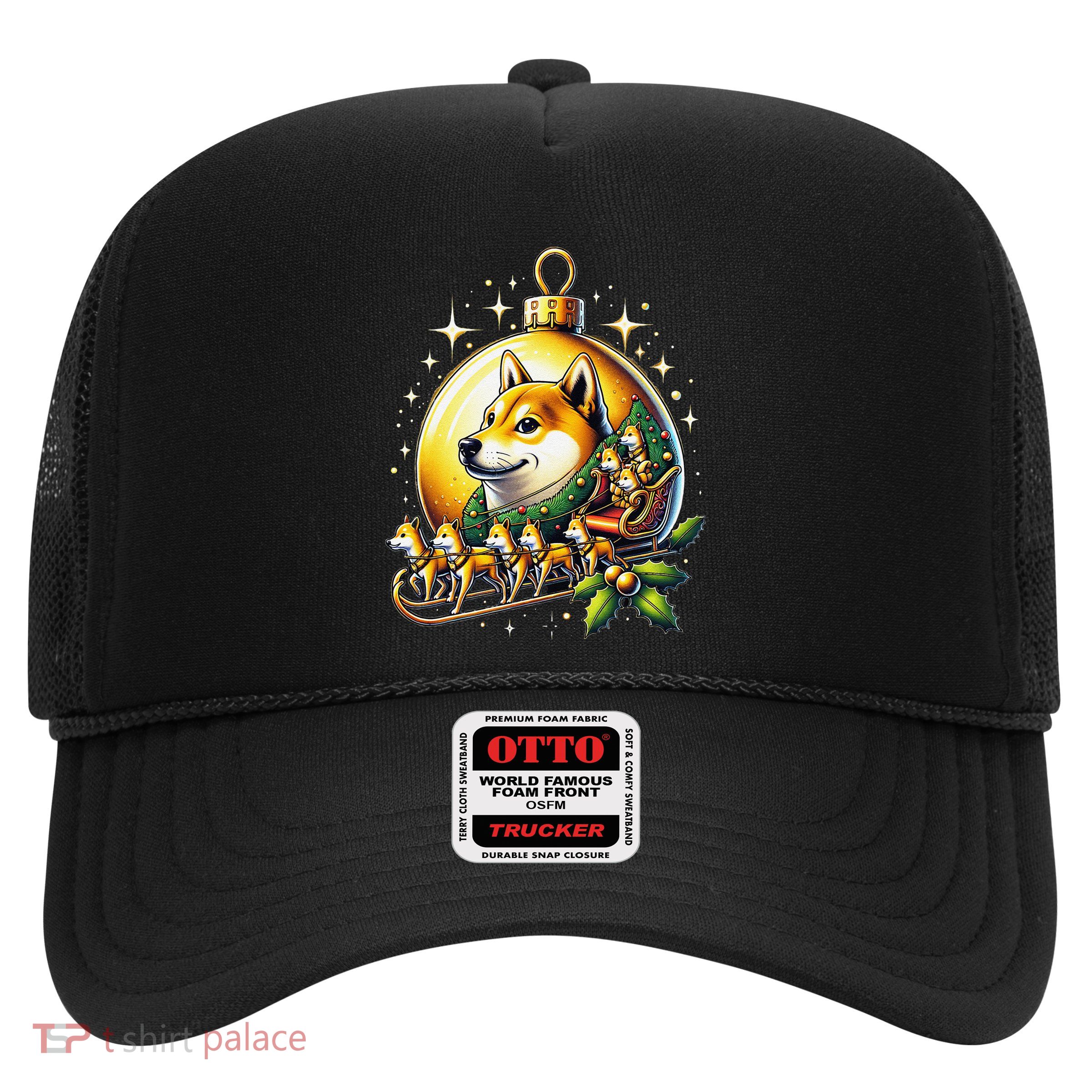 Santa Doge Sleigh Ride Crypto Christmas Adventure Trader Trucker Hat
