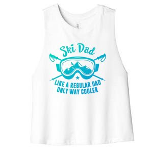 Ski Dad Sweater Fathers Day Daddy Papa Grandpa Cooler Gift Women's Racerback Cropped Tank