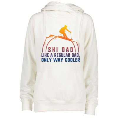 Ski Dad Skiing Daddy Papa Grandpa Cool Snowboarding Father Gift Womens Funnel Neck Pullover Hood