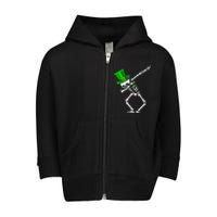 Skeleton Dabbing Shamrock St Patricks Day Irish Lovers Toddler Zip Fleece Hoodie