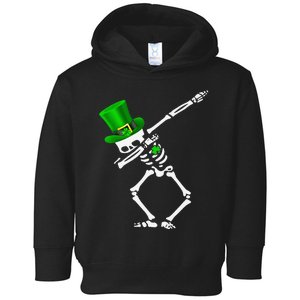 Skeleton Dabbing Shamrock St Patricks Day Irish Lovers Toddler Hoodie