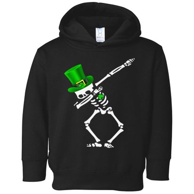 Skeleton Dabbing Shamrock St Patricks Day Irish Lovers Toddler Hoodie