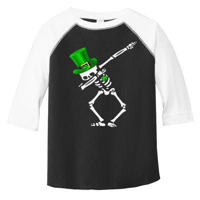 Skeleton Dabbing Shamrock St Patricks Day Irish Lovers Toddler Fine Jersey T-Shirt