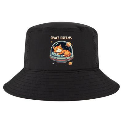 Space Dreams Sleeping Cat Astronaut Cool Comfort Performance Bucket Hat
