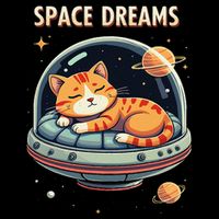 Space Dreams Sleeping Cat Astronaut Impact Tech Backpack