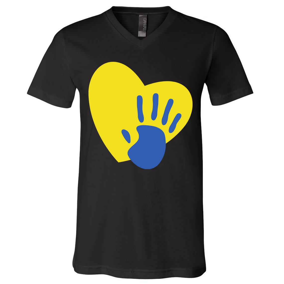 Support Down Syndrome Heart Awareness V-Neck T-Shirt